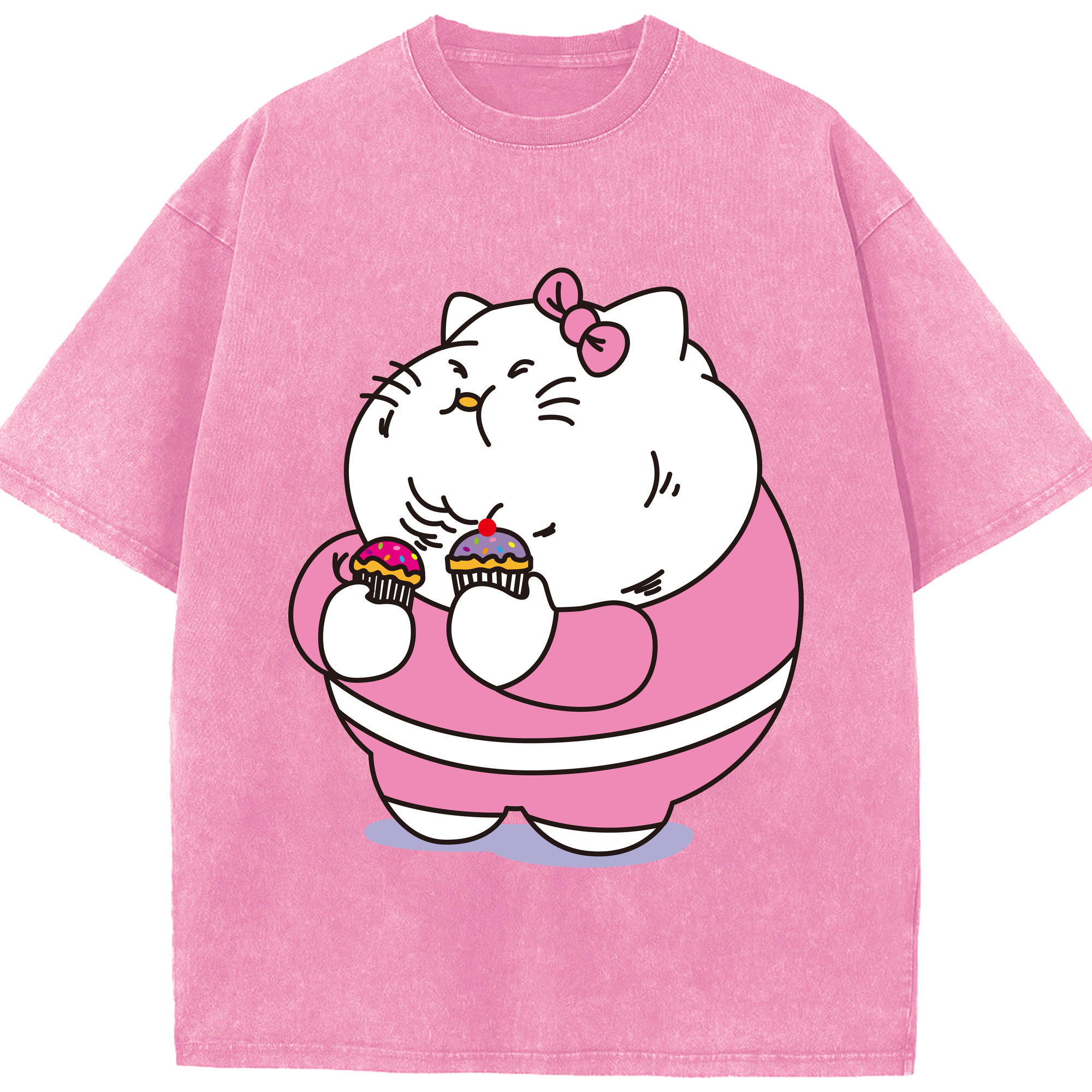 （画像用） Hello Kitty ハローキティ 綿100% ヴィンテージ風 半袖Tシャツ（フロントプリント）